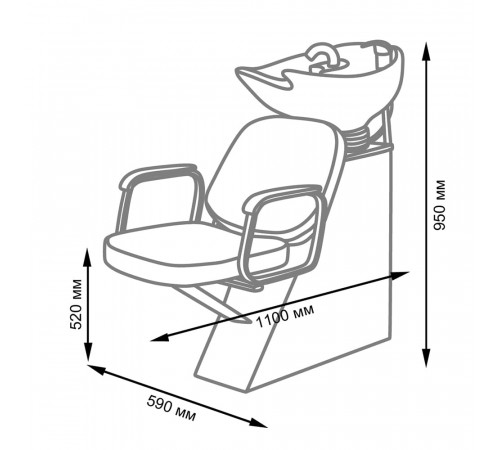 Парикмахерская мойка ЕЛЕНА с креслом ИРЭН