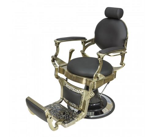 Кресло мужское барбер Ричард полированный каркас медного цвета