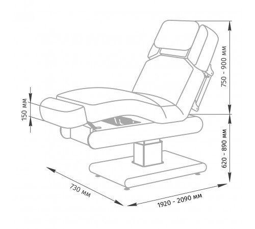 Спа-кушетка МД-302 с подогревом, 3 мотора