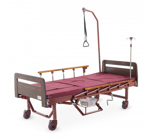 Кровать механическая YG-5 (ММ-5124Д-01) с боковым переворачиванием, туалетным устройством и функцией «кардиокресло»