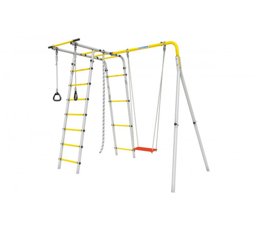 Детский спортивный комплекс для дачи ROMANA Лесная поляна - 3 (желтый/серый)