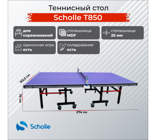 Профессиональный Теннисный стол для помещений Scholle T850