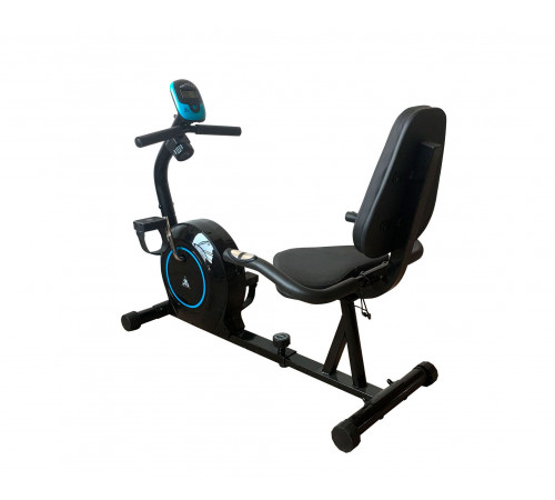 Велотренажер DFC B504R магнитный (черный корпус, голубая полоса)