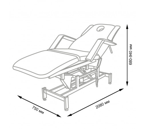 Массажный стол многофункциональный электрический Элегия-3А (МД-849), 3 мотора